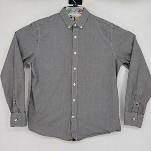 Untuckit‎ Shirt Mens Large Button Up Casual Black White Gingham Long Sleeve